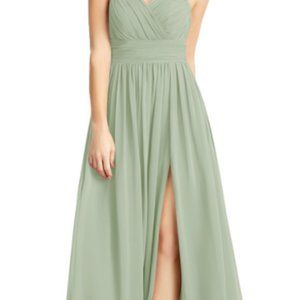 Azazie Bridesmaid Veronica Dress, Dusty Sage, 12